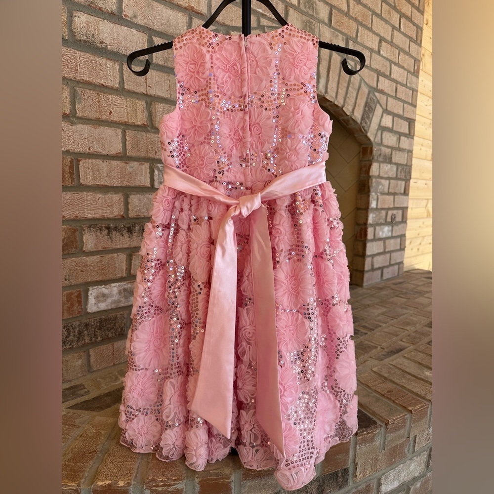 American Princess Pink Sequin Floral Dress - Picture 6 of 7